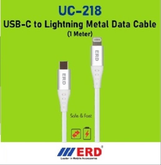 ERD UC-335 USB-C TO Lightning Braided Metal Casing Data Cable - Brand new